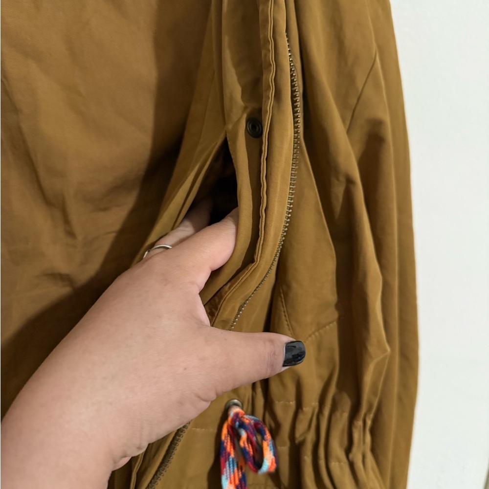 Zara Mustard Hooded Trench Coat - Picture 2 of 9